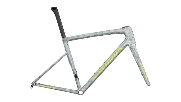 TARMAC SL8 SW FRMSET  Gloss Satin Liquid Silver / Multi-Color Dry Impasto / Gloss Team Yellow Tint