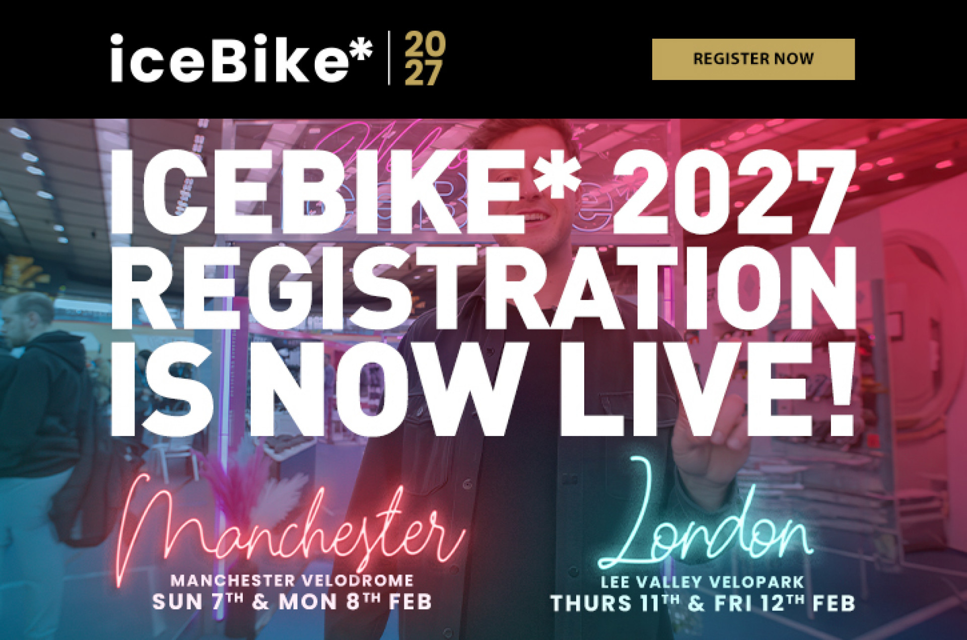iceBike 2027 官方報名宣傳圖（Madison；背景為歷屆展會，非2027現場） source image for YOYO bicycle industry report