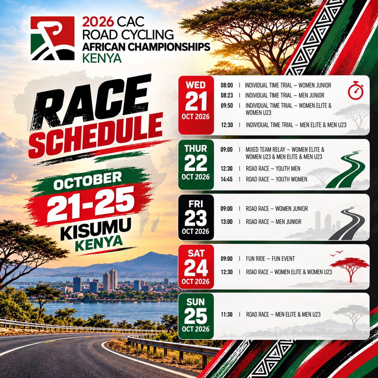 CAC African Road Championships 2026 官方賽事頁 source image for YOYO bicycle industry report
